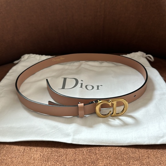 Christian Dior Rose Des Vents 20mm Saddle Belt - 75 - Picture 4 of 15